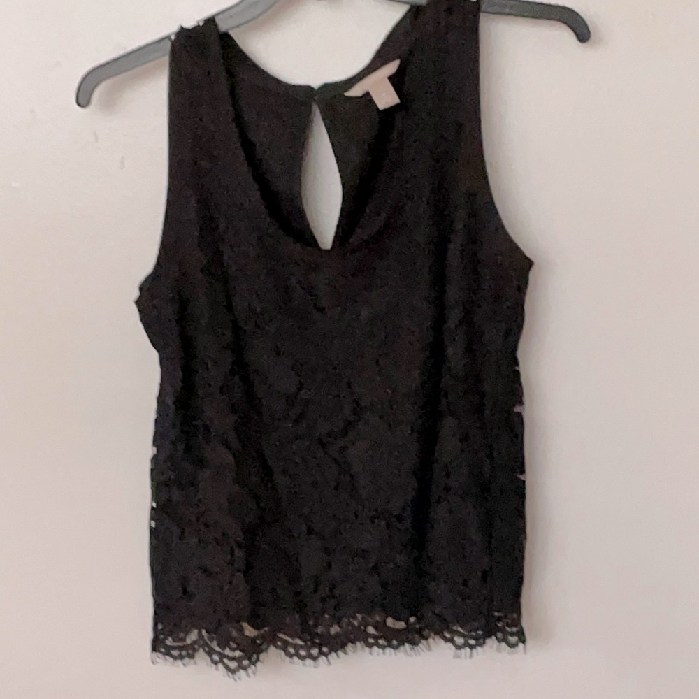 Banana Republic lacey black sleeveless top